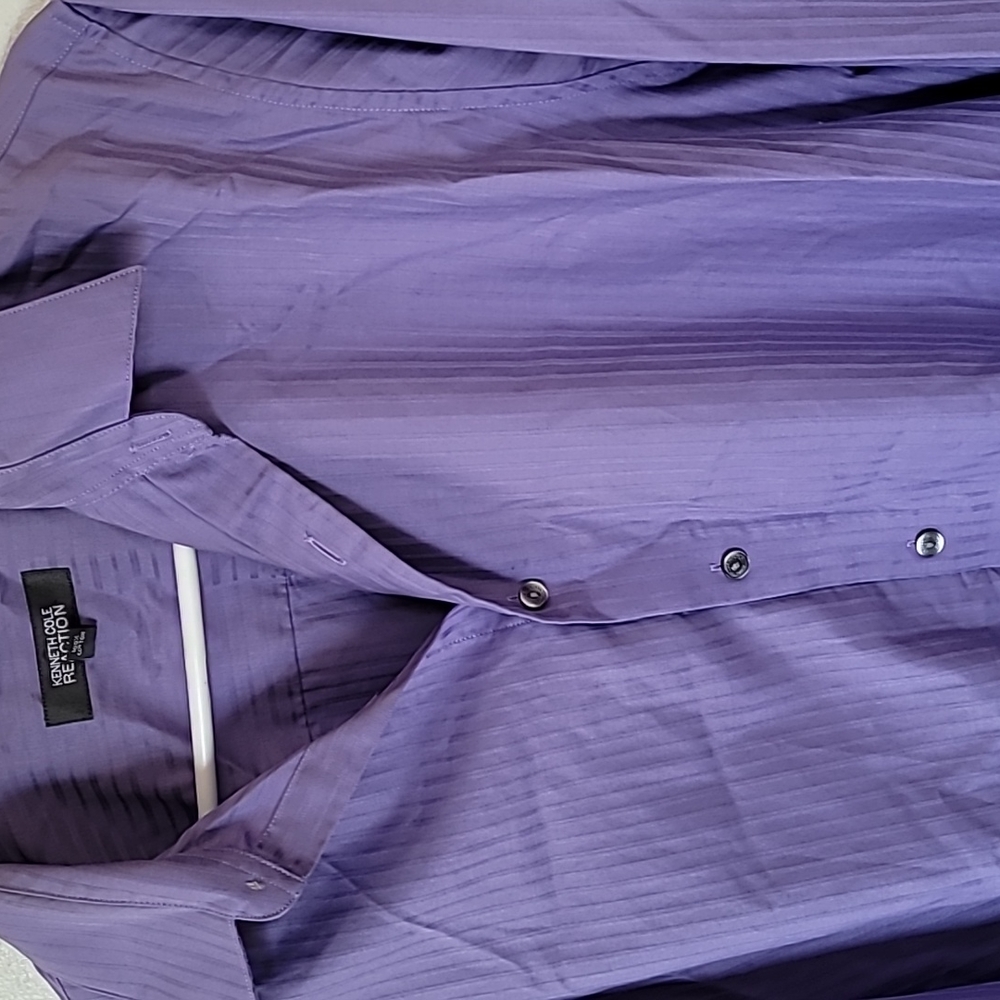 Kenneth Cole Reaction XL 17. 34/35 purple ๐ฃ slim fit dress shirt - Picture 2 of 6